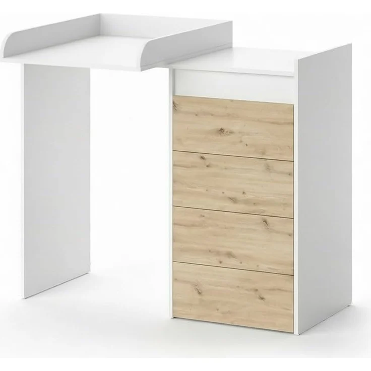 Waschmaschinenschrank Alf Weiß 116 x 98 cm mit 4 Schubladen Vicco – Bild 1