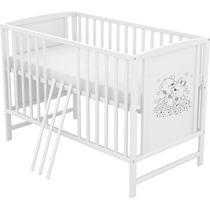 Baby-Delux Komplettbett Babybett Mia Komplettset, 7-tlg, Kinderbett 60x120 cm weiß, Bettset verschiedene Designs – Bild 4