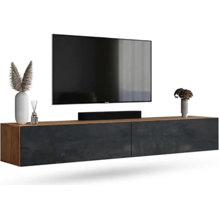 Planetmöbel TV-Board Planetmoebel TV Board WEST 100 - 320 cm, verschiedene Farben (TV Lowboard, Fernsehschrank hängend oder stehend), Fernsehtisch 2x 100cm breit – Bild 2