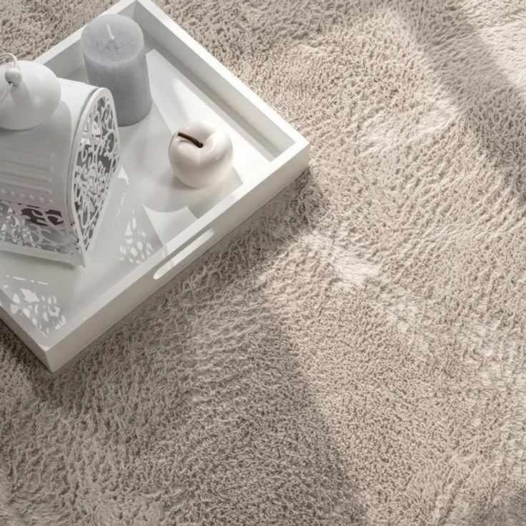 TT Home Teppich Suave 600, rechteckig, Höhe: 14 mm, Wohnzimmer Hochflor Teppich Kunstfell Modern Unifarben Flauschig Weich – Bild 4