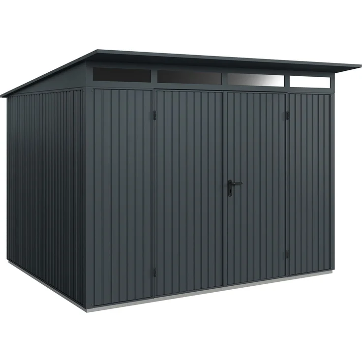 Hörmann Ecostar Metall-Gerätehaus Trend mit Pultdach Typ 3, 238x303 cm , anthrazitgrau, 7,2 m²,2-flüglige Tür – Bild 1