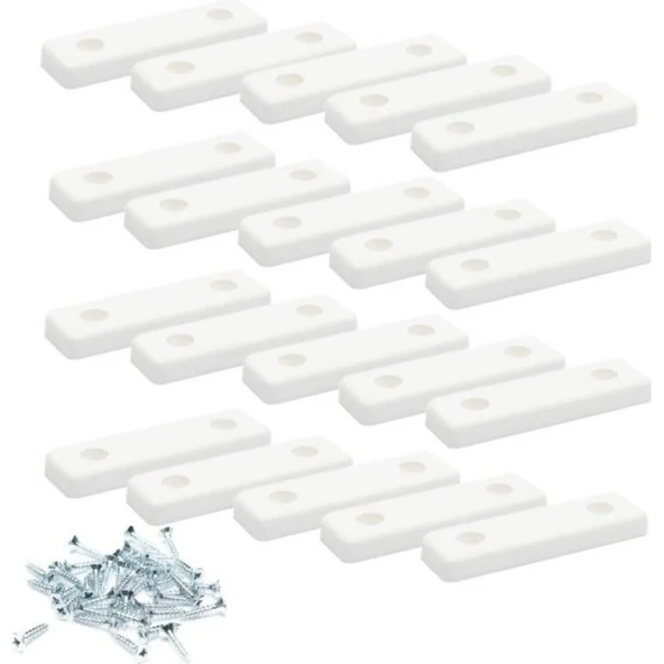 sossai® Möbelfuß Möbelgleiter in Weiß mit Schrauben, (20-St), 50x14x5mm – Bild 4