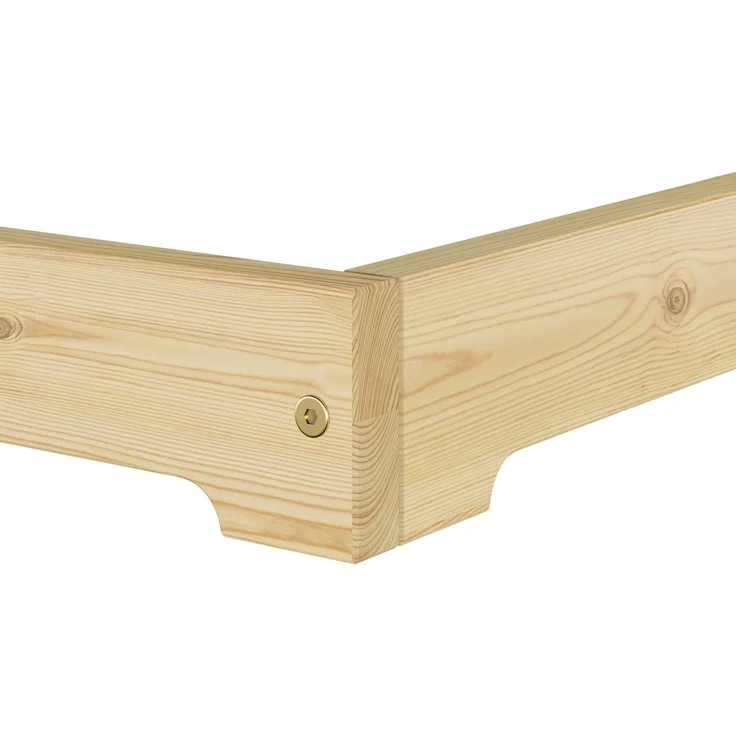 Stabiles Gästebett extra niedriges Bettrahmen Futonbett 120x200 Kiefer klar lackiert V-60.47K-12ohne Zubehör – Bild 7