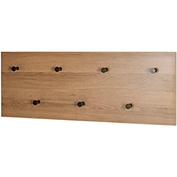 HAKU Möbel Wandgarderobe eiche, schwarz, MDF, Metall - Maße: B 80 cm x H 30 cm x T 5 cm, Style: Modern – Bild 2
