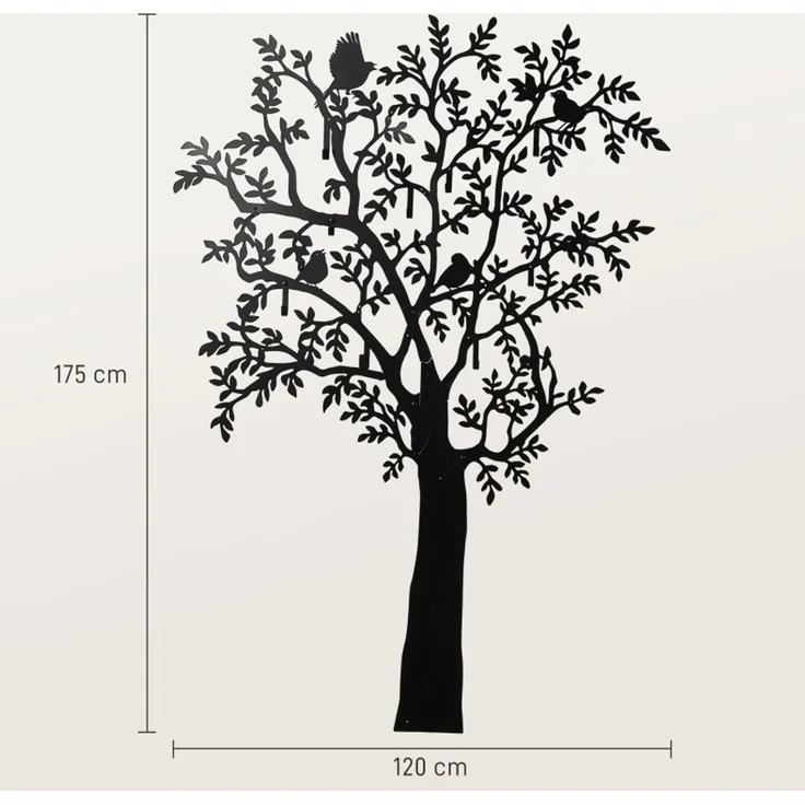 DESVIAE Kleiderständer zur Wandmontage mit 8 Haken aus Metall Schwarz, 120 x 5 x 175 cm – Bild 7