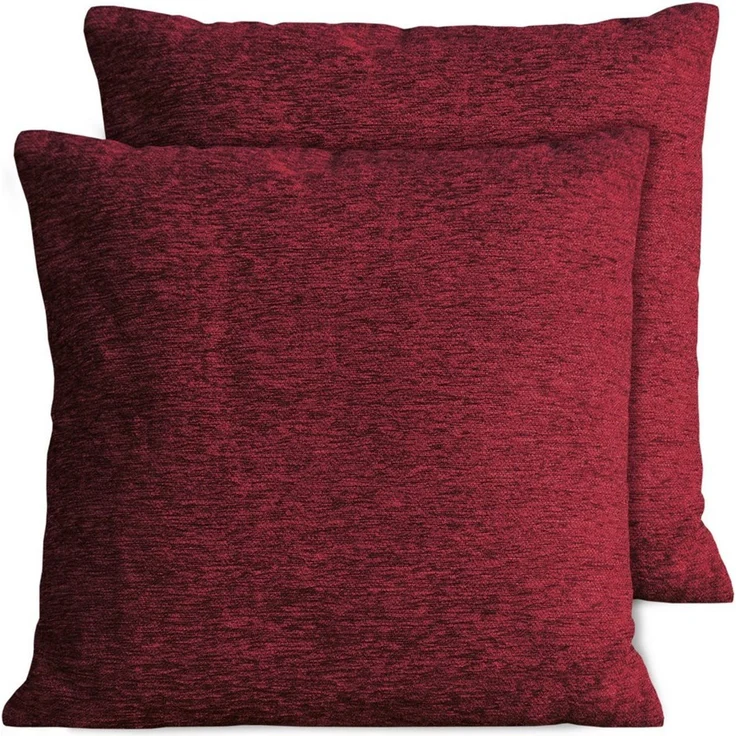 matches21 HOME & HOBBY Kissenbezüge 2er Set Kissenhüllen 45x45 cm dunkelrot meliert als weiche Dekokissen, (2 Stück), Zierkissen-Bezüge für Sofa-Kissen, Couch-Kissen – Bild 5