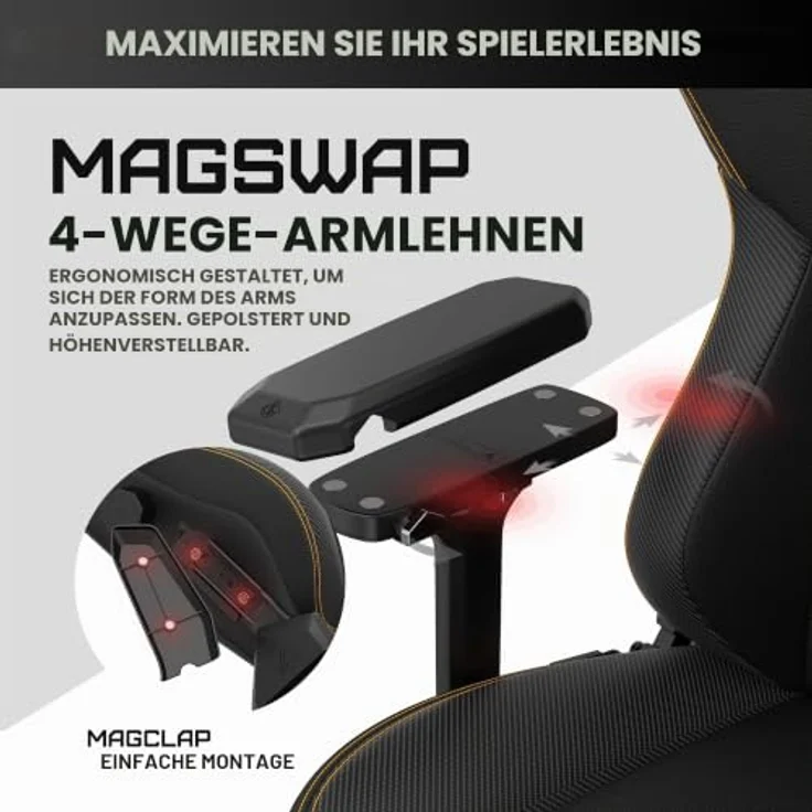 Anda Seat AD12YDC-XL-01-B-CF Gepolsterter Sitz Gepolsterte Rückenlehne Schwarz Schwarz Stoff Stoff – Bild 4