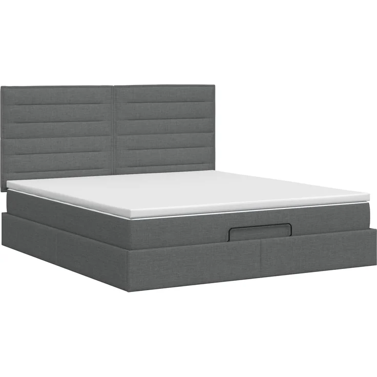 vidaXL Ottoman Bett mit Matratze Dunkelgrau 180 x 200 cm Stoff 3457426 – Bild 5