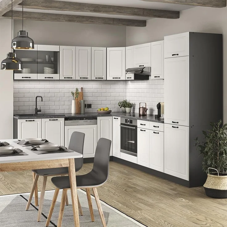 Küchenfront R-Line Weiß Landhaus 59.6 x 11.2 cm Möbelfront für den Herdumbauschrank Vicco – Bild 6