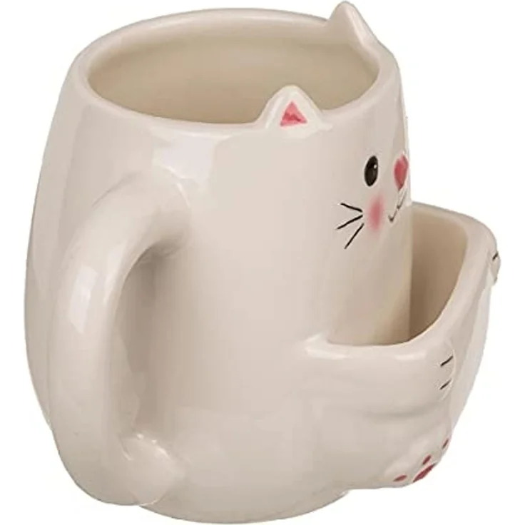 Out of the Blue Tasse Katze Kaffeebecher mit Keksfach – Bild 3