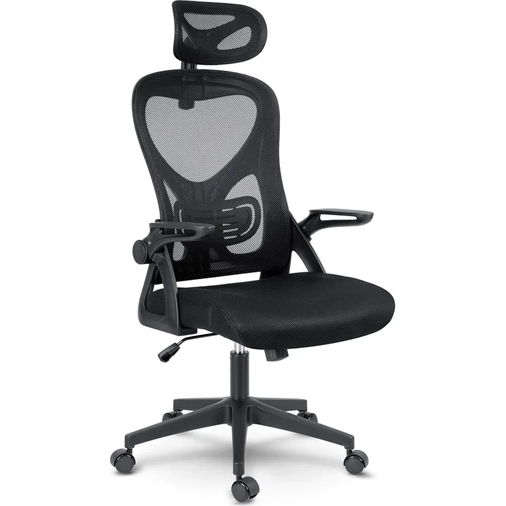Sofotel Bürostuhl Ergonomisch Schreibtischstuhl Drehstuhl Höhenverstellbar TILT Mechnismus Armlehnen Kopfstütze PU Rollen Mikronetz Todden Schwarz
