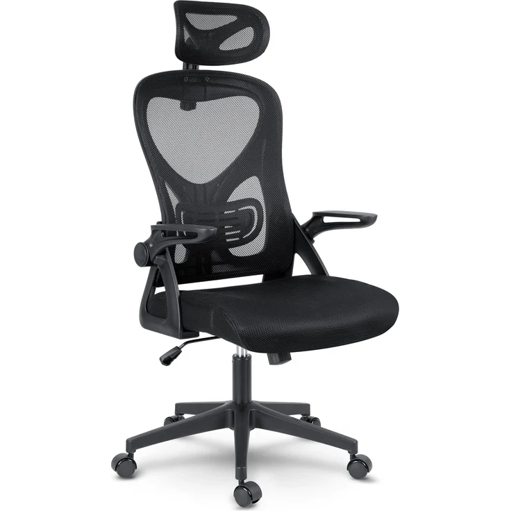 Sofotel Bürostuhl Ergonomisch Schreibtischstuhl Drehstuhl Höhenverstellbar TILT Mechnismus Armlehnen Kopfstütze PU Rollen Mikronetz Todden Schwarz – Bild 1