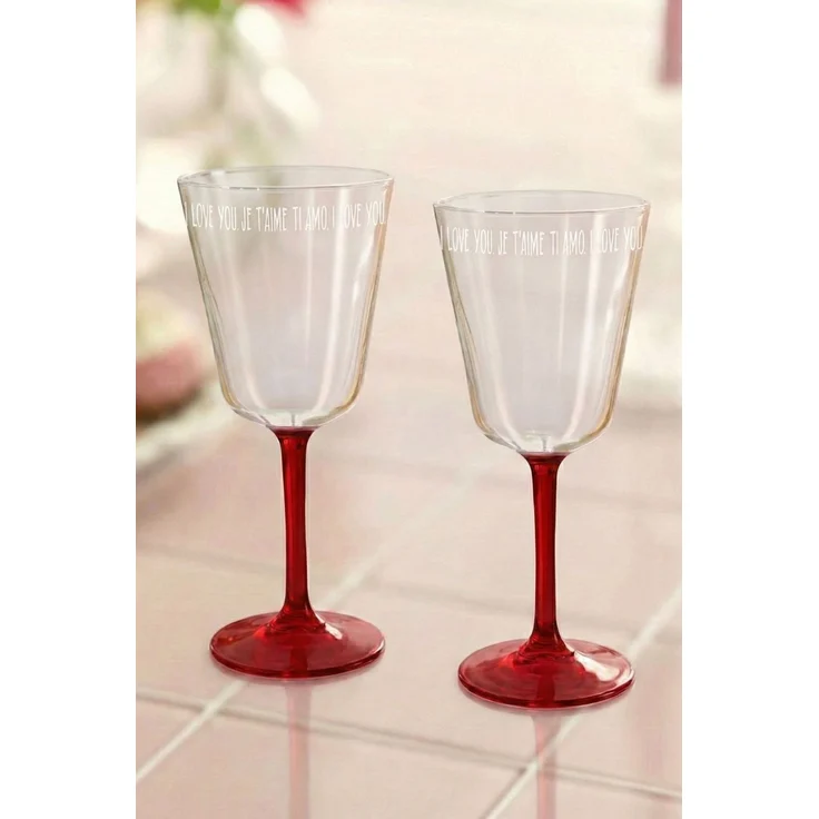 Hermia Concept 'Forever Us' Weingläser-Set (2-teilig), Rot, 8,6 x 8,6 x 18,2 cm, 280 cc – Bild 1