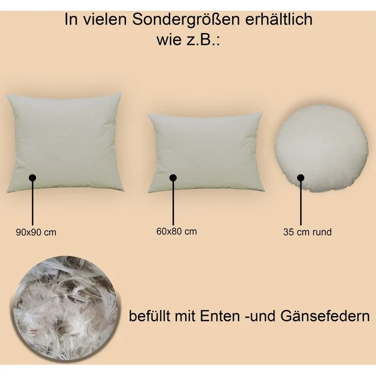 Haus und Deko Kopfkissen 4er Pack Füllkissen Federn Kissen Inlett Kissenfüllung Kopfkissen, Bezug: Baumwolle, seitenschläfer,rückenschläfer,bauchschläfer – Bild 2