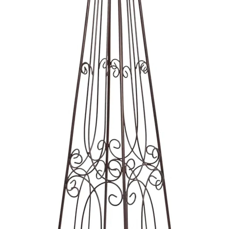 Rankturm "Romance" aus Metall, dunkelbraun in Antik Optik, 115 cm hoch, Rankhilfe, Rankgerüst, Rankgitter – Bild 4