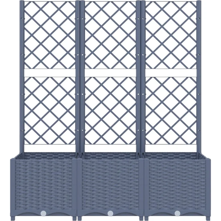 vidaXL Pflanzkübel mit Spalier Blaugrau 120x40x136 cm PP 318253 – Bild 4