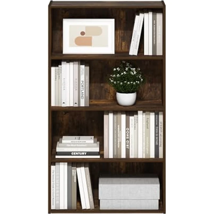 Furinno Pasir 4-stufiges offenes Regal, Bernsteinkiefer – Bild 6