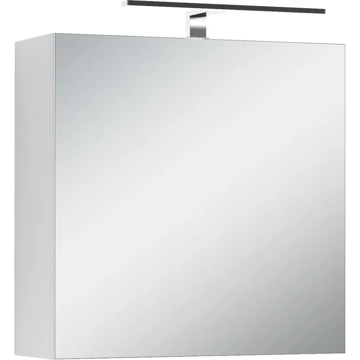 byLiving 'Spree' Spiegelschrank mit Soft-Close-Funktion und LED-Beleuchtung, Holz weiß, 60 x 20 x 60 cm
