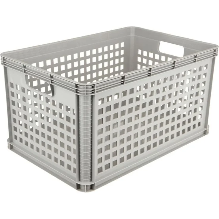 keeeper Transportkorb-Set 3-teilig, Stapelbar, Polypropylen, 3x64 l, Robert, Hellgrau – Bild 3