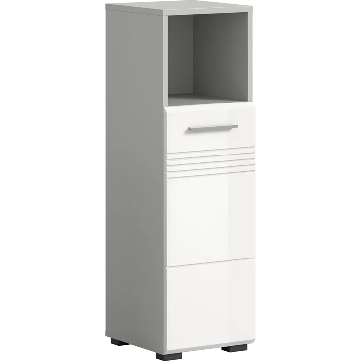 Badschrank Copa - Weiß Hochglanz / Hellgrau