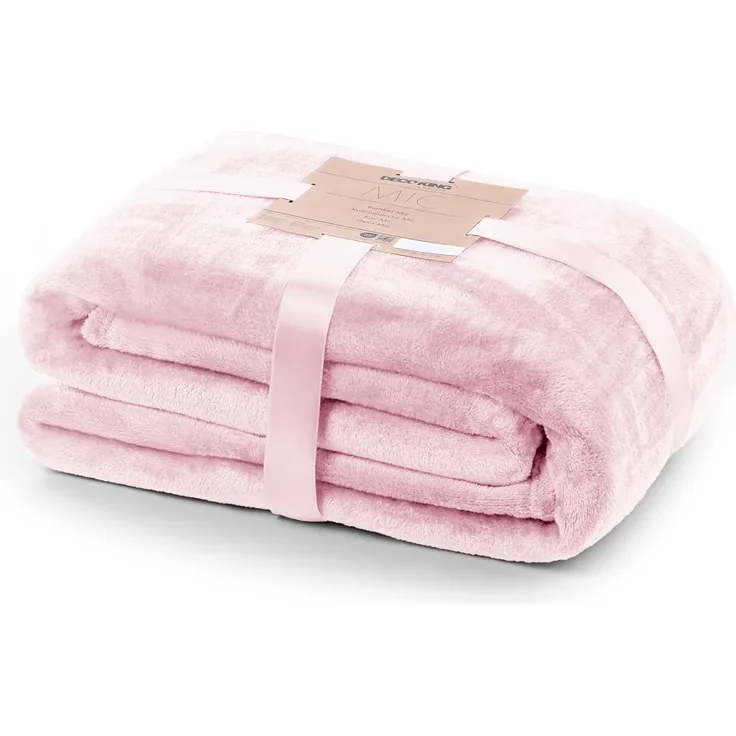 DecoKing Kuscheldecke 70x150 cm rosa Decke Microfaser Tagesdecke Fleece weich sanft kuschelig pink puderrosa powderpink Mic