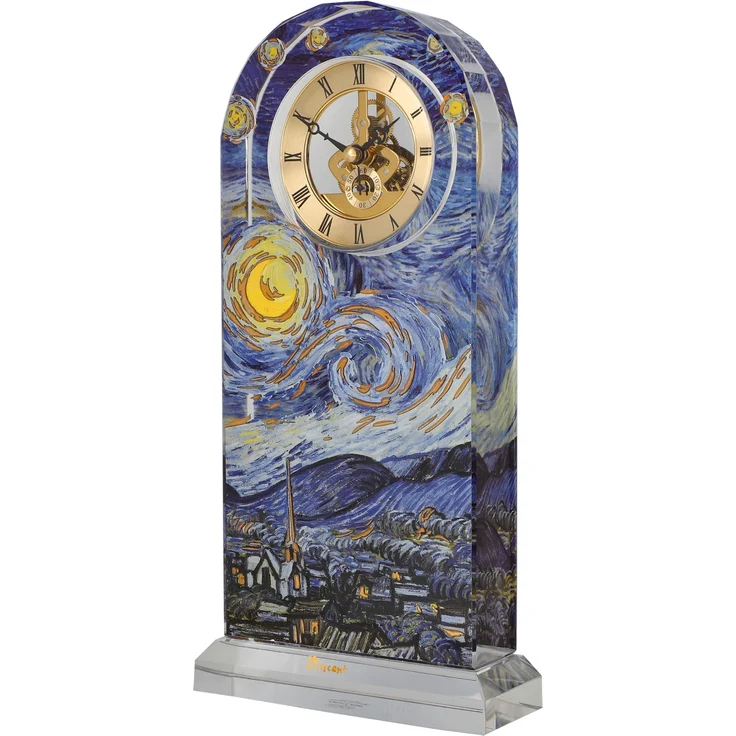 Goebel / Van Gogh `Sternennacht`,Tischuhr,v.Gogh - Sternennacht,15,0cm x 6,0cm x 32,0cm / Glas / 15,0cm x 6,0cm x 32,0cm – Bild 3