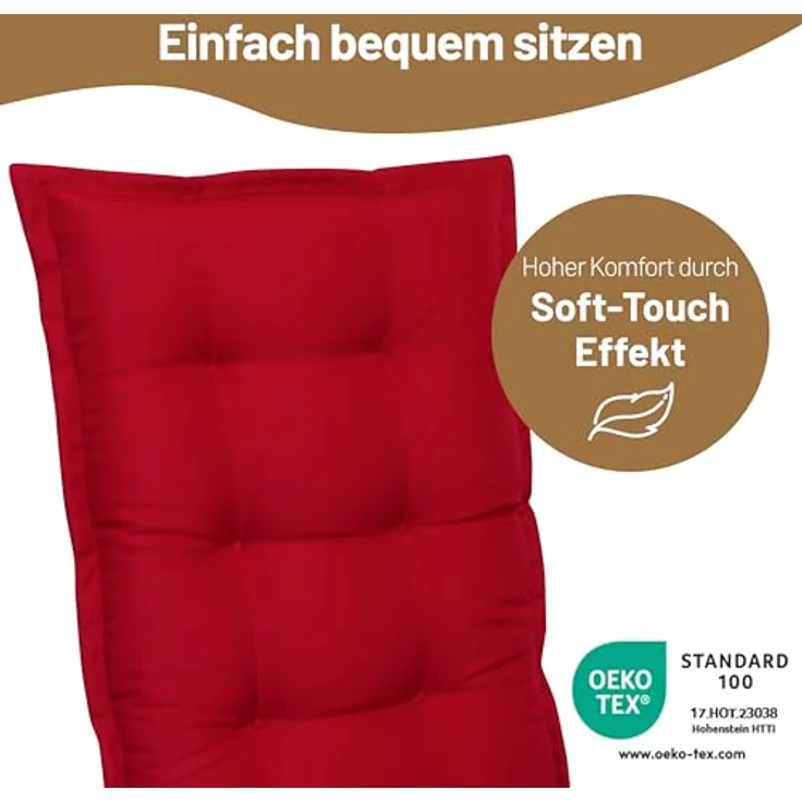 Herlag Hochlehnerauflage Valeria Gartenstuhlauflage für Hochlehner 123x50x7,5cm Muster, Gartenmöbelauflage Design-Edition – Bild 6