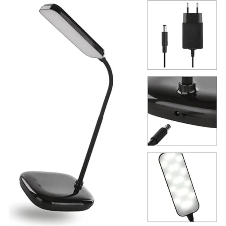 EMOS LED Tischlampe MOLLY, 12W, 650lm dimmbar, einstellbare Lichtfarbe, flexibler Lampenarm, schwarz, Z7638B – Bild 3