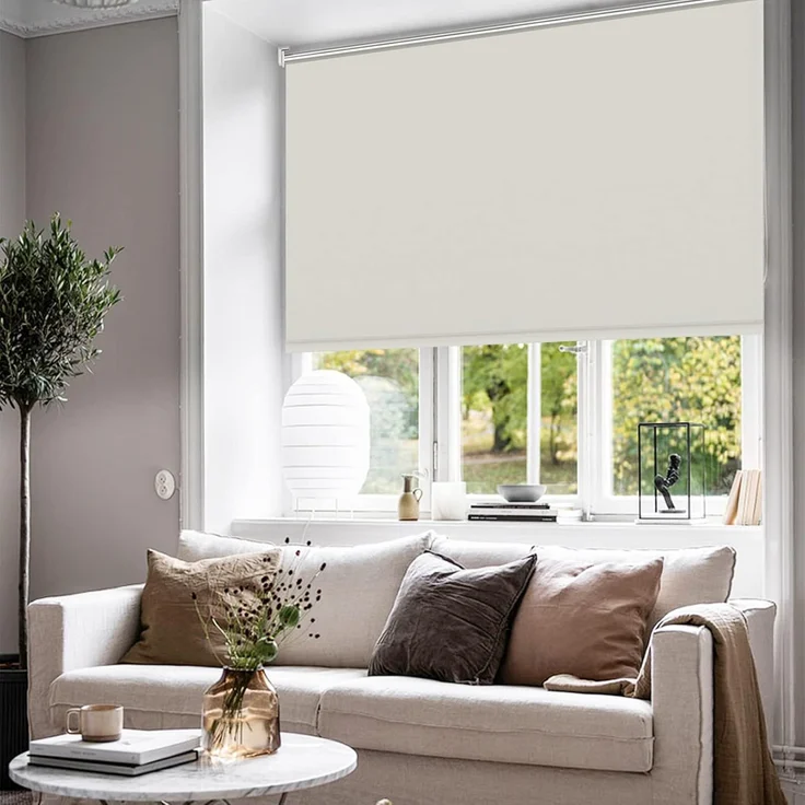 Verdunkelungsrollo Rollos für Fenster und Tür ohne Bohren 85x150 cm Creme Thermo Rollo Klemmfix Verdunklungsrollo Fensterrollo Lichtblick Sicht-und Sonnenschutz Wand-und Deckenmontag – Bild 2