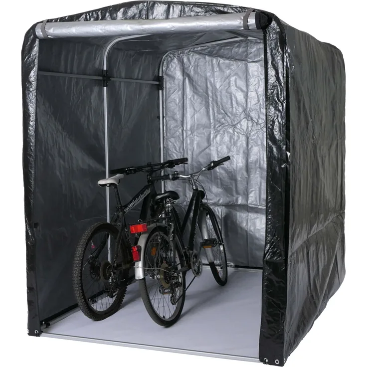 Fahrradgarage HWC-N61, Foliengarage Aufbewahrungsgarage Garagenzelt, Alu UV-Schutz wasserfest, 201x157x201cm ~ anthrazit