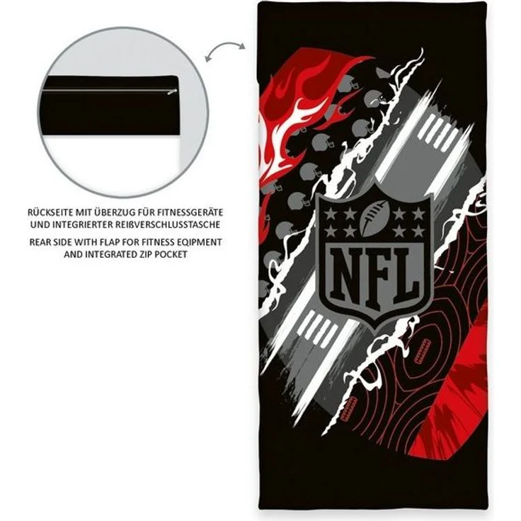 Herding Young Collection Strandtuch NFL Fitness-Tuch mit Flap Gr. 50x110 cm +15 cm Flap Tuch, (1-St), Sport, Strand & Badehandtuch Liegetuch Saunatuch – Bild 2