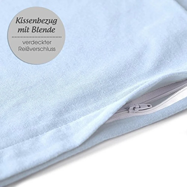 aqua-textil Classic Line Baumwoll Kissenbezug 2er-Set 40x60 aquablau Kissen Bezug Reißverschluss Jersey Kissenhülle – Bild 5