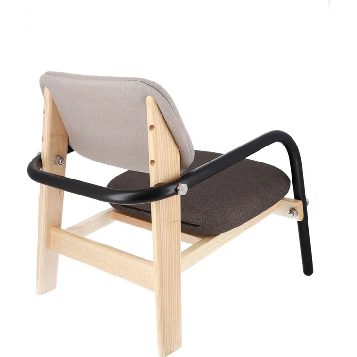 Sessel Billy aus weichem Stoff, Retro Chic Design, schwarz braun beige, eleganter Komfort für Dein Zuhause – Bild 3