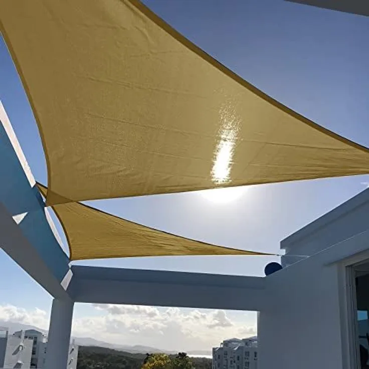 SUNNY GUARD Sonnensegel, dreieckig, UV-Schutz, für den Außenbereich und Terrasse 13'x13'x13' Sand