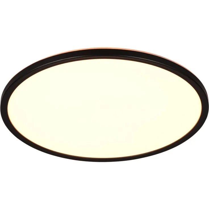 Reality LED-Deckenleuchte Emra Ø42 cm schwarz matt Memory Funktion
