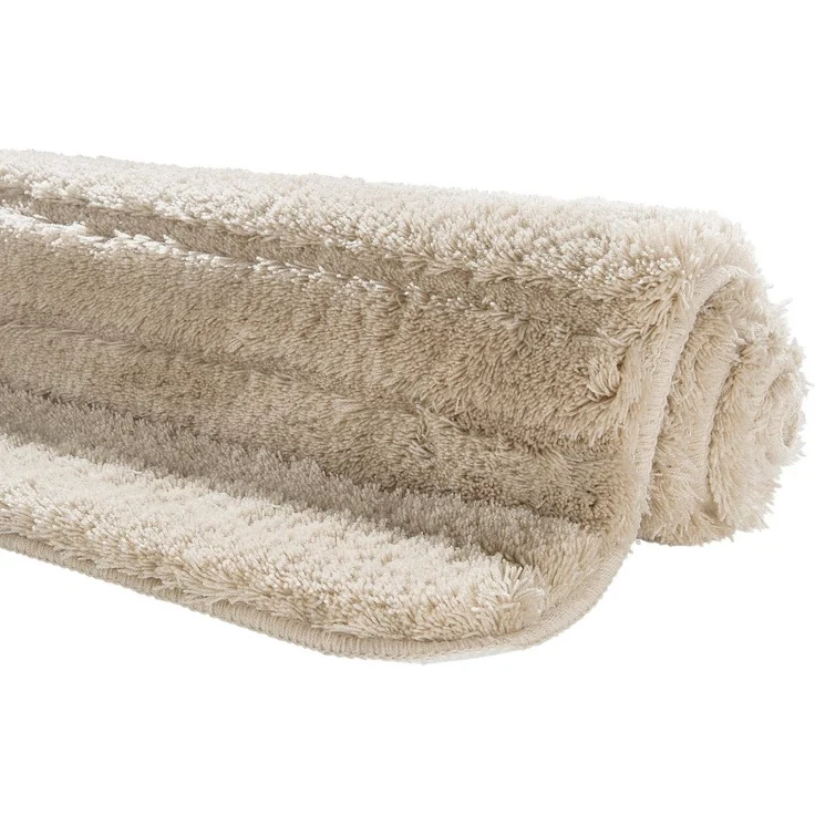 Möve Badematte Loft, Badvorleger, Badezimmer Teppich, Höhe 30 mm, rutschhemmend beschichtet, fußbodenheizungsgeeignet, schnell trocknend, strapazierfähig, Polyacryl, 2-tlg. Hänge-WC Set, Badteppich, Badematten auch als 2 teiliges Set & rund – Bild 3