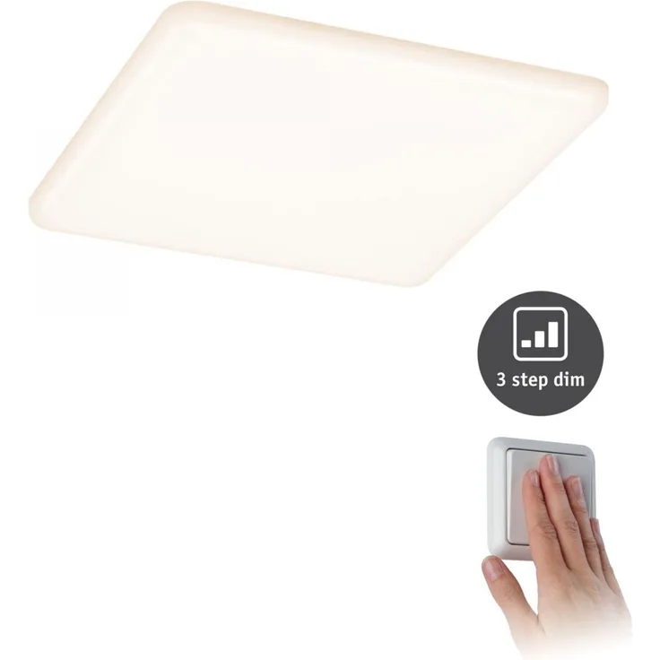 Paulmann No. 93061 LED Einbaupanel Veluna VariFit IP44 3-Stufen-dimmbar 185x185mm 3.000K