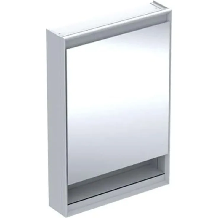 Geberit ONE Spiegelschrank mit ComfortLight, 1 Tür, mit Nische, Aufputzmontage, weiss/Aluminium, 60x90 cm, 505.83, Ausführung: Anschlag rechts - 505.831.00.2