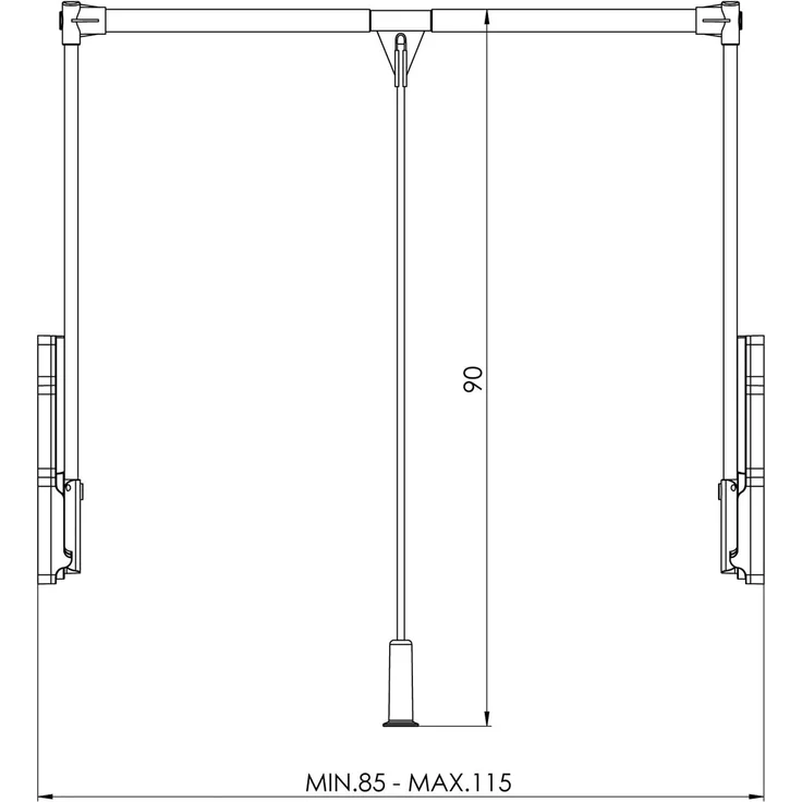 SO-TECH® Kleiderstange Kleiderlift mit Teleskop-Breitenverstellung 850 - 1150 mm, Tragkraft 15 kg – Bild 7
