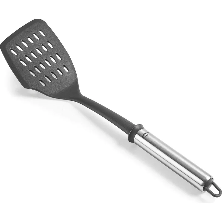 Lacor 68275 Pfannenwender, perforiert, Nylon, Edelstahl, Silikon, BPA-frei, 36,5 cm, Nylon