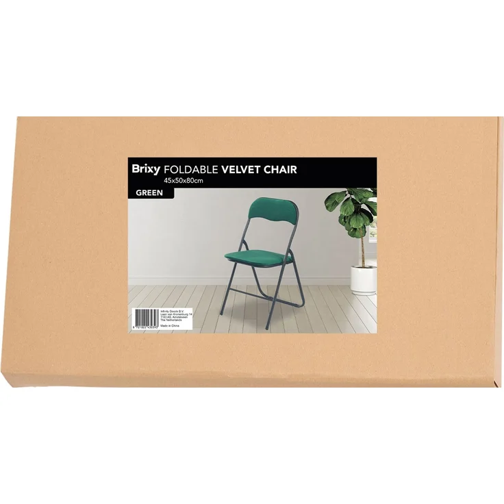 Brixy Klappstühle - 2er Set - Klappstühle - Samt - Esstischstühle - Klappstühle - 43 x 47 x 80 cm - Stühle - Grün – Bild 10