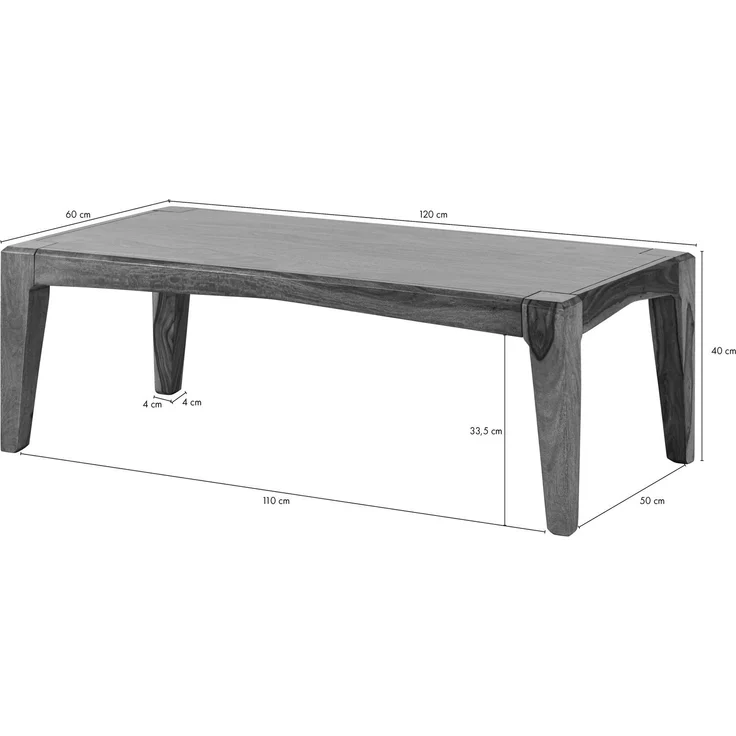 Couchtisch Sheesham 120x60x40 braun lackiert ANCONA #101 – Bild 8