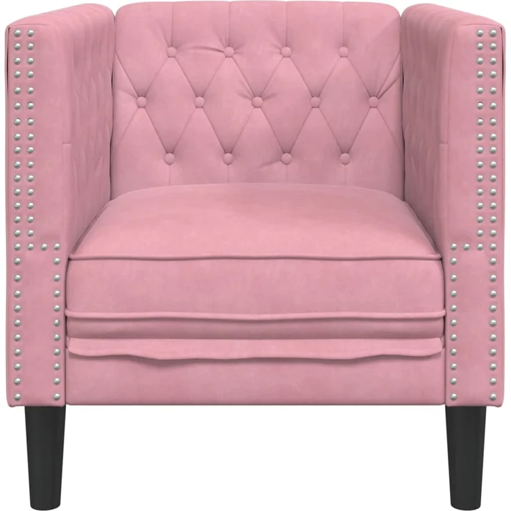 vidaXL Chesterfield-Sessel Rosa Samt 372676 – Bild 3