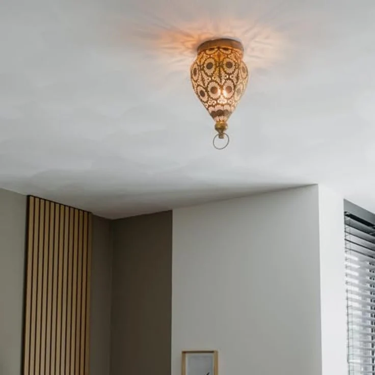 Qazqa Deckenleuchte Mowgli, ohne Leuchtmittel, E27, Gold, Orientalisch, Stahl, 1-flammig – Bild 2