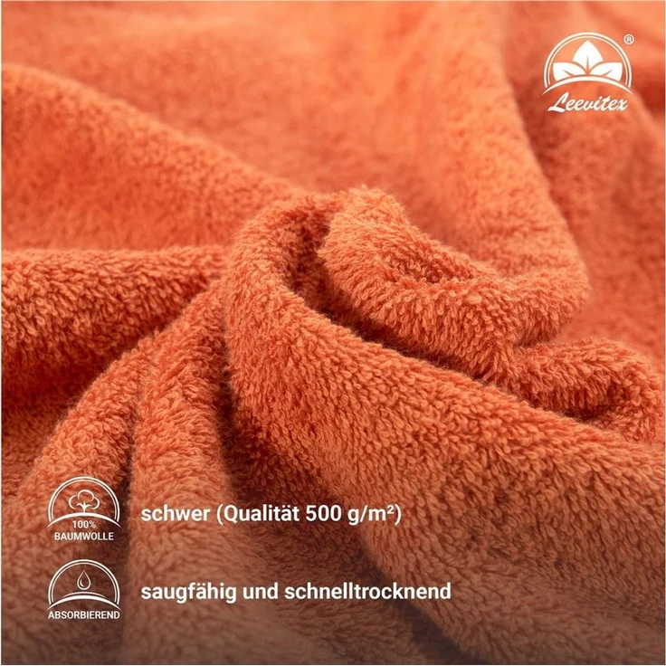 leevitex® Handtücher 4er-Set, 50 × 100 cm, aus 100% Baumwolle, Frottee (Set, 4-St), OEKO-TEX® STANDARD 100 zertifiziert und hochwertig verarbeitet – Bild 4