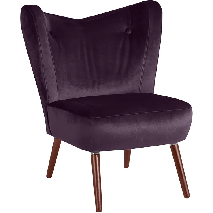 Sessel Kathy Bezug Samtvelours Buche nussbaum dunkel / purple 22626