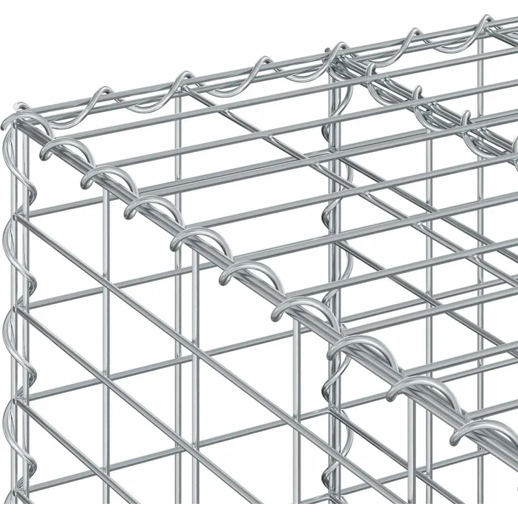 vidaXL Gabionen-Hochbeet 60 x 60 x 55 cm Verzinkter Stahl Silber 42033320 – Bild 9