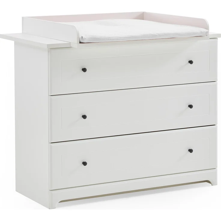 Arthur Berndt 'Thilo' Babyzimmer Sparset 2-teilig, Kinderbett (70x140 cm) und Wickelkommode mit Wickelaufsatz MDF Weiß – Bild 8