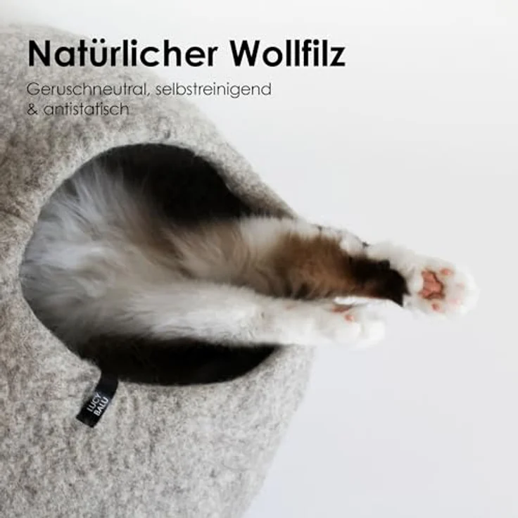 LucyBalu Tierbett Katzenhöhle aus Filz, Filzhöhle für Katzen, Kuschelhöhle für Katzen – Bild 4