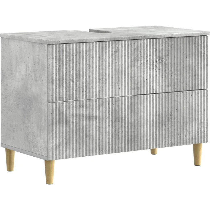vidaXL 2-teiliges Badezimmer Schrank Set ARNHEM Betongrau 3417525 – Bild 3